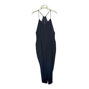 Bongo Women's NWT Black Halter Jumpsuit Spaghetti Strap  Tapered Legs Sz 1X